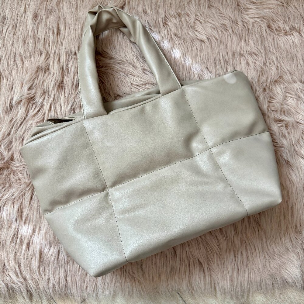 Free People Cloud Commuter Tote Bag | Mushroom Beige | Excellent Condition